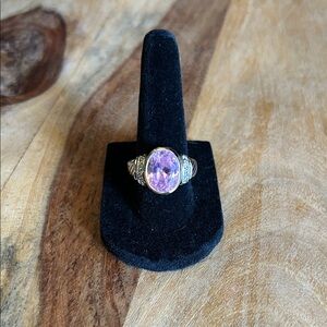 Elegant Pink sterling silver Gemstone Ring